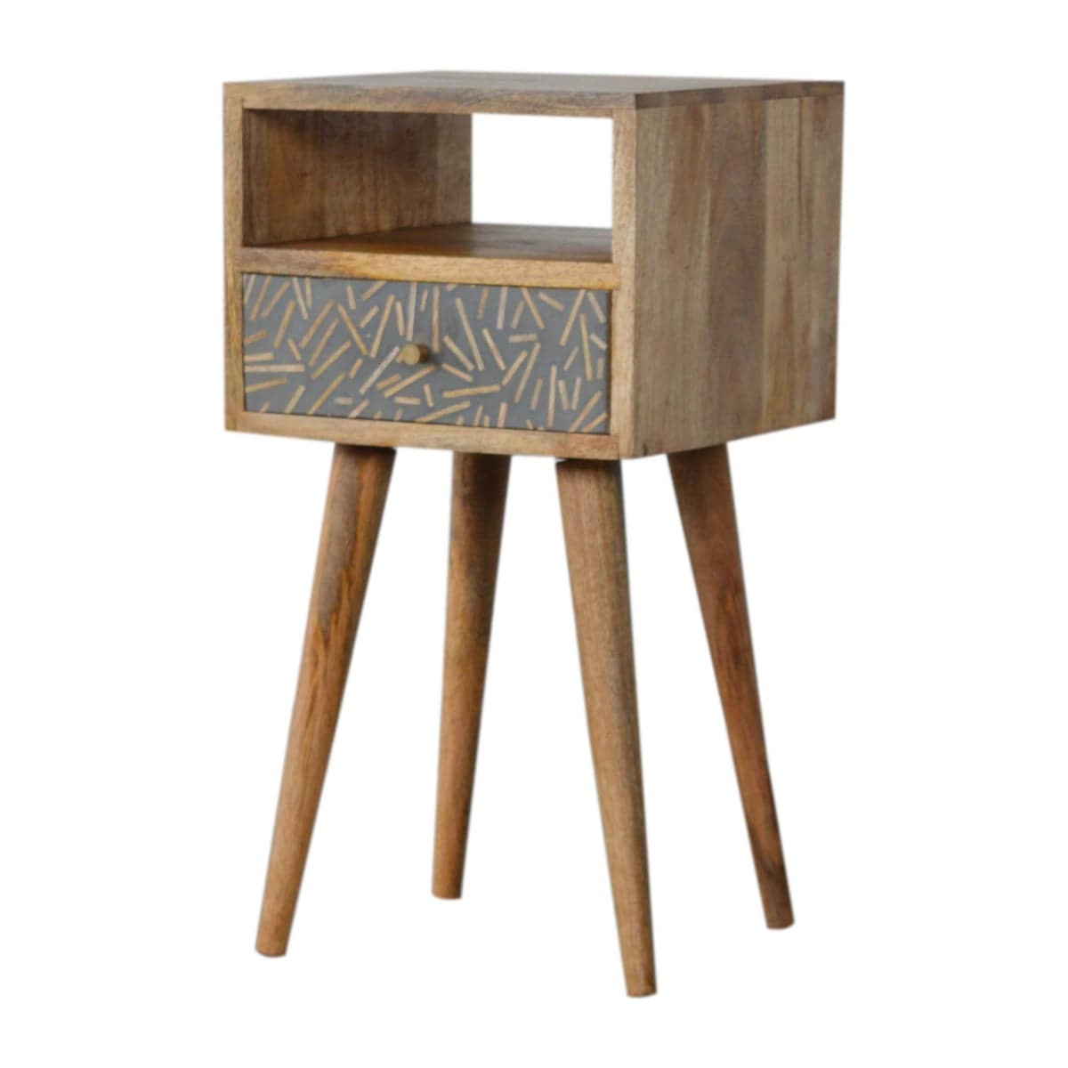 Small Chestnut Finish Bedside Table Unit - Price Crash Furniture