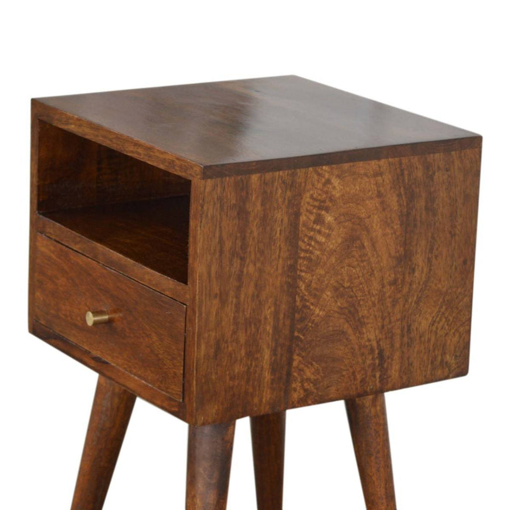 Small Wood Chip Cement Drawer Bedside Table - Price Crash Furniture