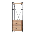 OPEN WARDROBE RIVIERA OAK - BEDROOM FURNITURE- 4 DRAWER - Price Crash Furniture