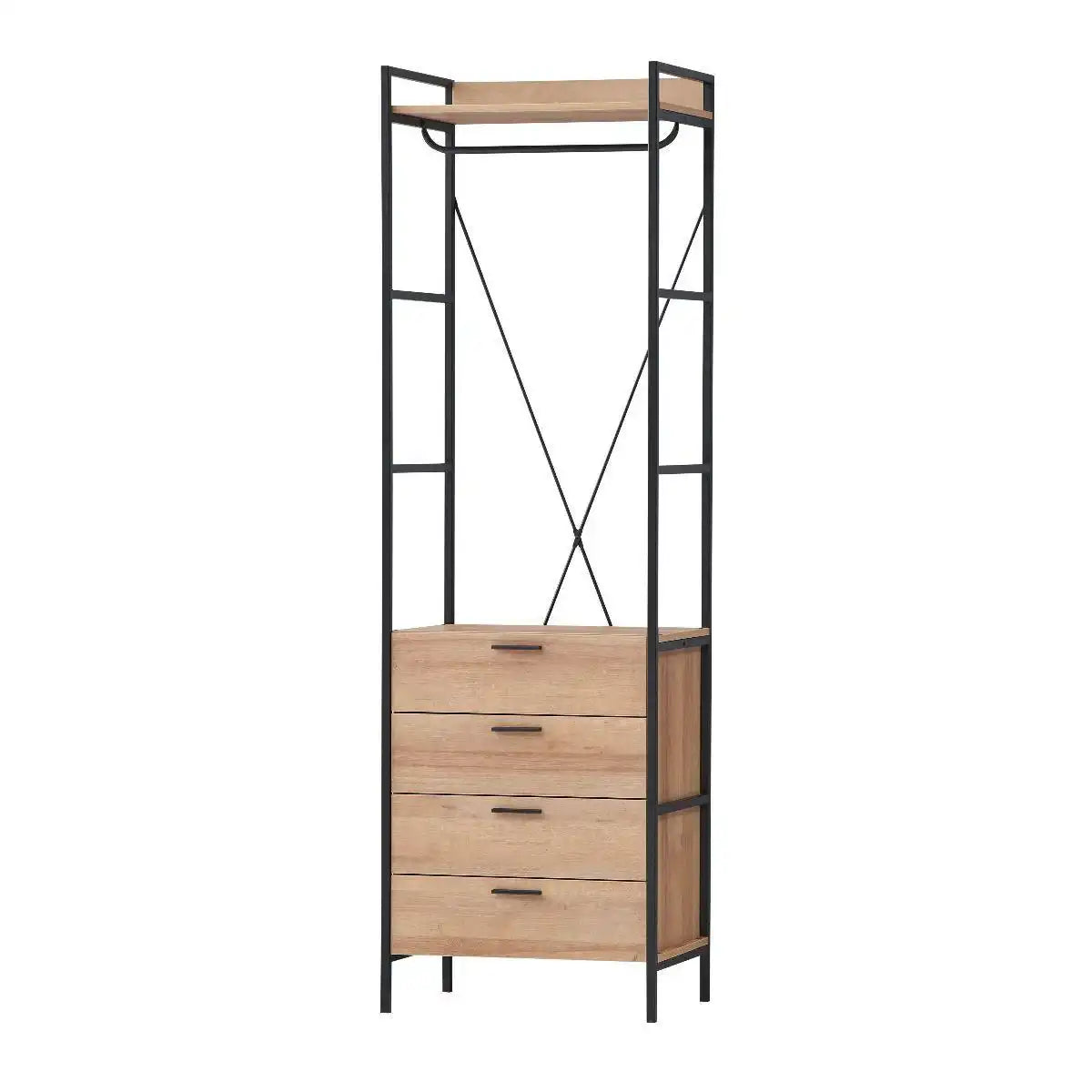 4 Drawer Open Wardrobe in Riviera Oak - Price Crash Furniture