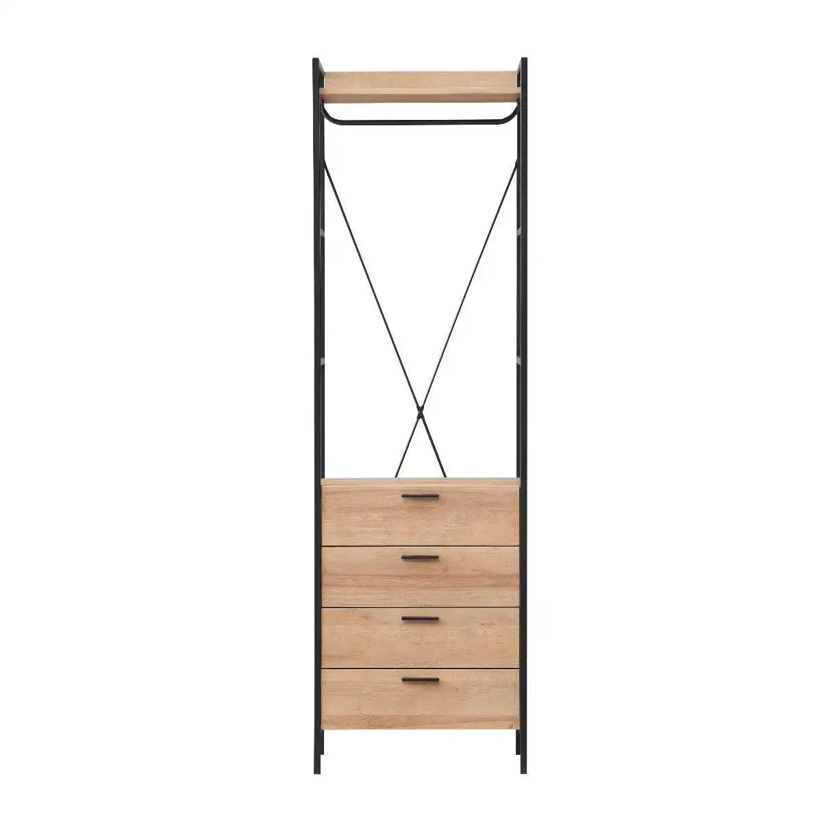 4 Drawer Open Wardrobe in Riviera Oak - Price Crash Furniture