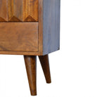 Solid Wood Bedside With Carved Drawer Front - Price Crash Furniture