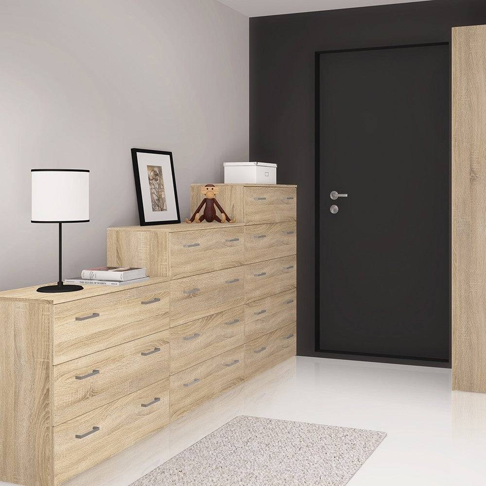 Space 3 Drawer Chest Of Drawers In Oak - Price Crash Furniture