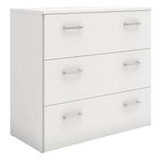 Space 3 Drawer Chest Of Drawers In White - Price Crash Furniture