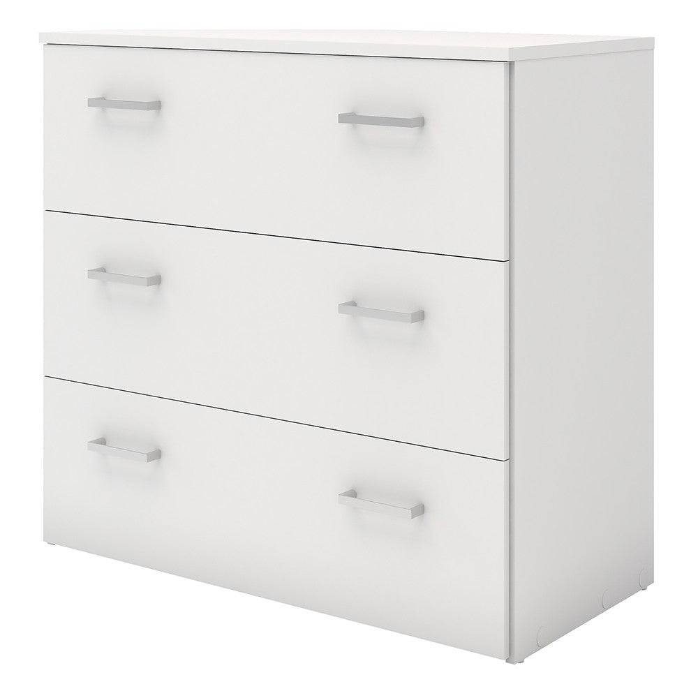 Space 3 Drawer Chest Of Drawers In White - Price Crash Furniture