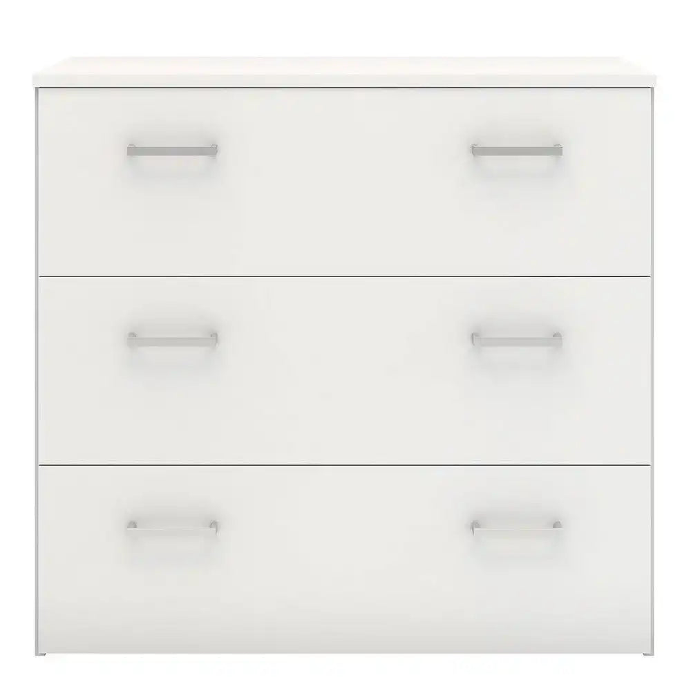 Space 3 Drawer Chest Of Drawers In White - Price Crash Furniture