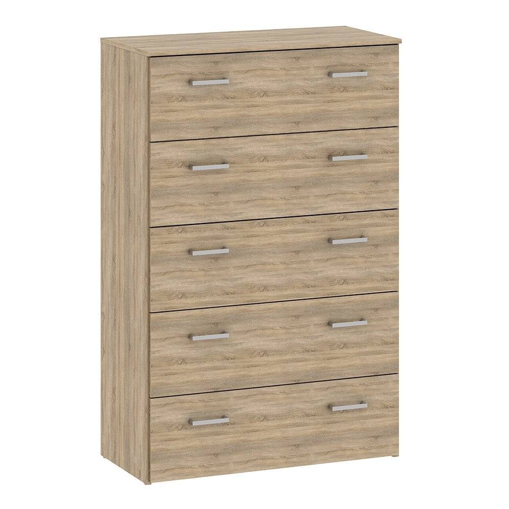 Space 5 Drawer Chest Of Drawers In Oak - Price Crash Furniture