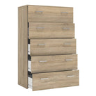 Space 5 Drawer Chest Of Drawers In Oak - Price Crash Furniture