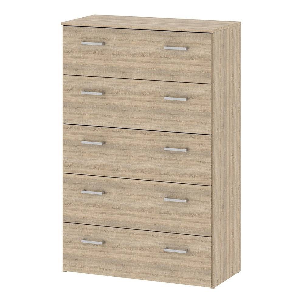 Space 5 Drawer Chest Of Drawers In Oak - Price Crash Furniture