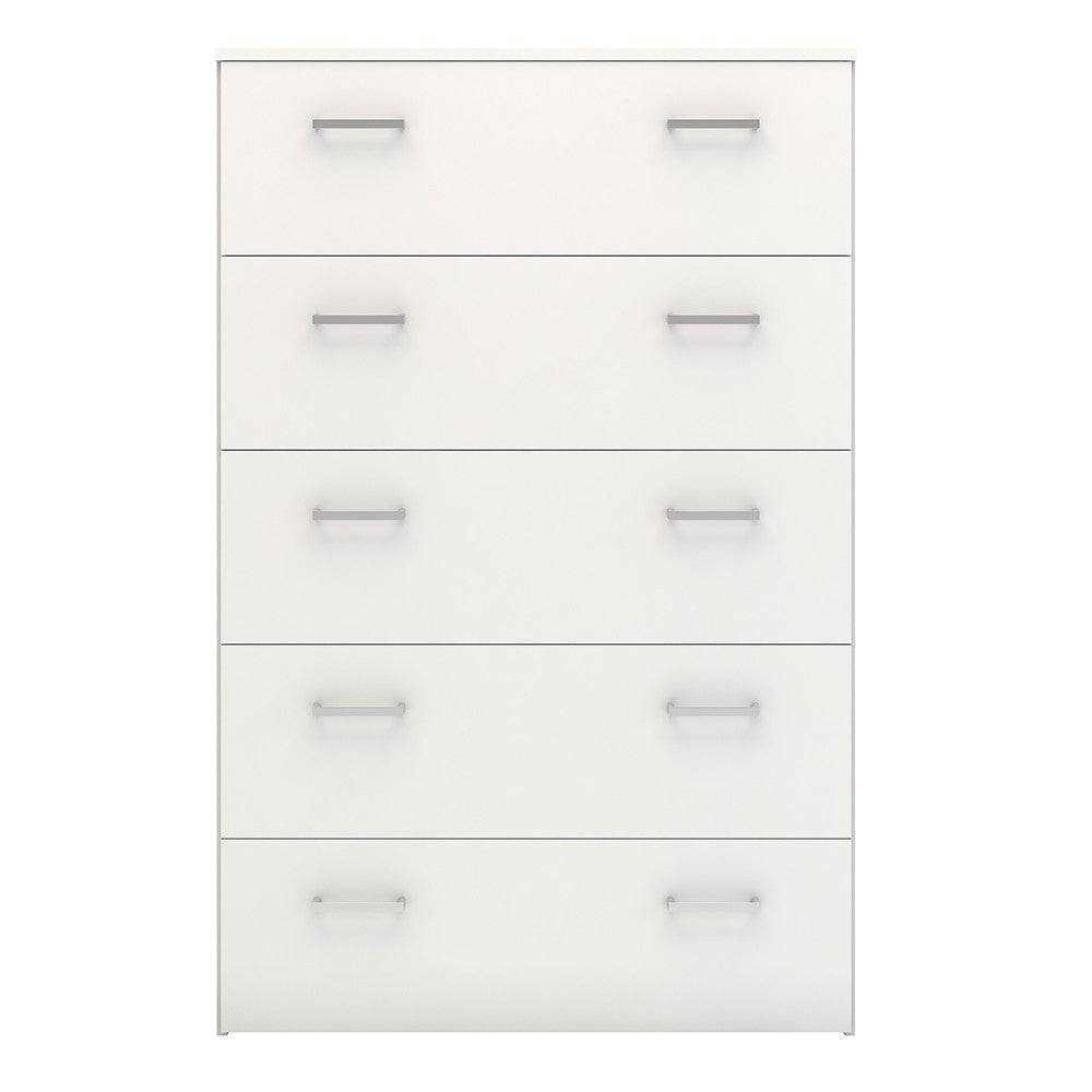 Space 5 Drawer Chest Of Drawers In White - Price Crash Furniture