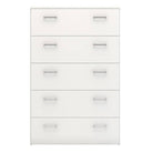 Space 5 Drawer Chest Of Drawers In White - Price Crash Furniture