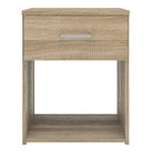 Space Bedside Table Cabinet Unit 1 Drawer In Oak - Price Crash Furniture