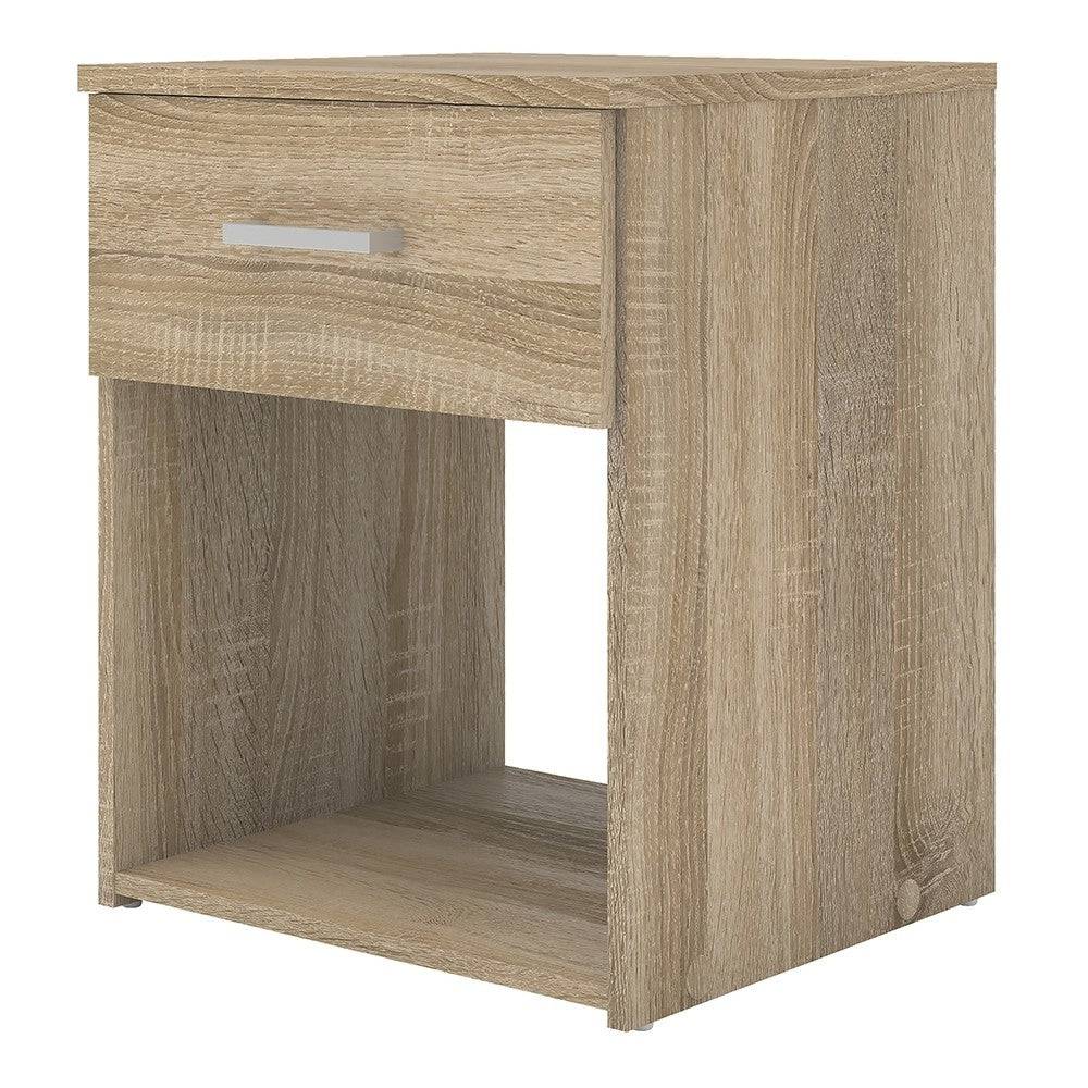 Space Bedside Table Cabinet Unit 1 Drawer In Oak - Price Crash Furniture