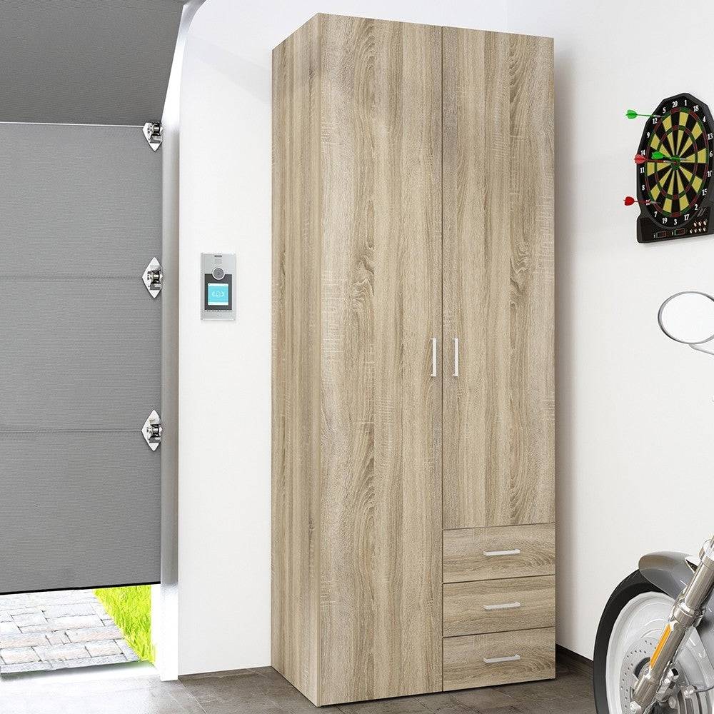 Space Wardrobe - 2 Doors 3 Drawers In Oak - Price Crash Furniture