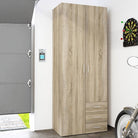 Space Wardrobe - 2 Doors 3 Drawers In Oak - Price Crash Furniture