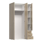 Space Wardrobe - 3 Doors 3 Drawers in Oak - Price Crash Furniture