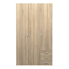 Space Wardrobe - 3 Doors 3 Drawers in Oak - Price Crash Furniture