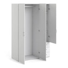 Space Wardrobe - 3 Doors + 3 Drawers White 175cm - Price Crash Furniture