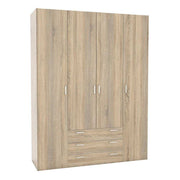 Space Wardrobe - 4 Doors 3 Drawers In Oak - Price Crash Furniture