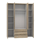 Space Wardrobe - 4 Doors 3 Drawers In Oak - Price Crash Furniture