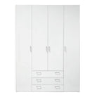 Space Wardrobe - 4 Doors 3 Drawers In White - Price Crash Furniture