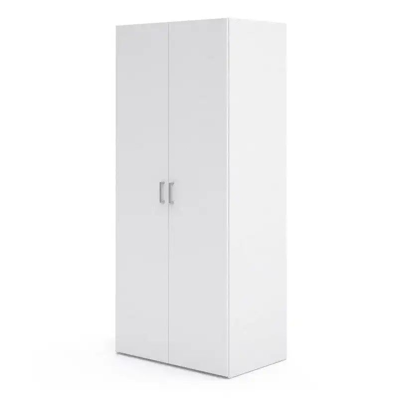 Space Wardrobe with 2 doors in White, 175cm tall - Price Crash Furniture