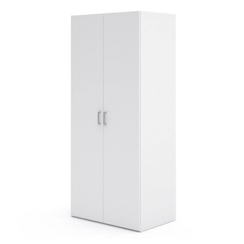 Space Wardrobe with 2 doors in White, 175cm tall - Price Crash Furniture
