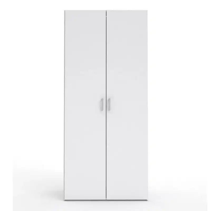 Space Wardrobe with 2 doors in White, 175cm tall - Price Crash Furniture