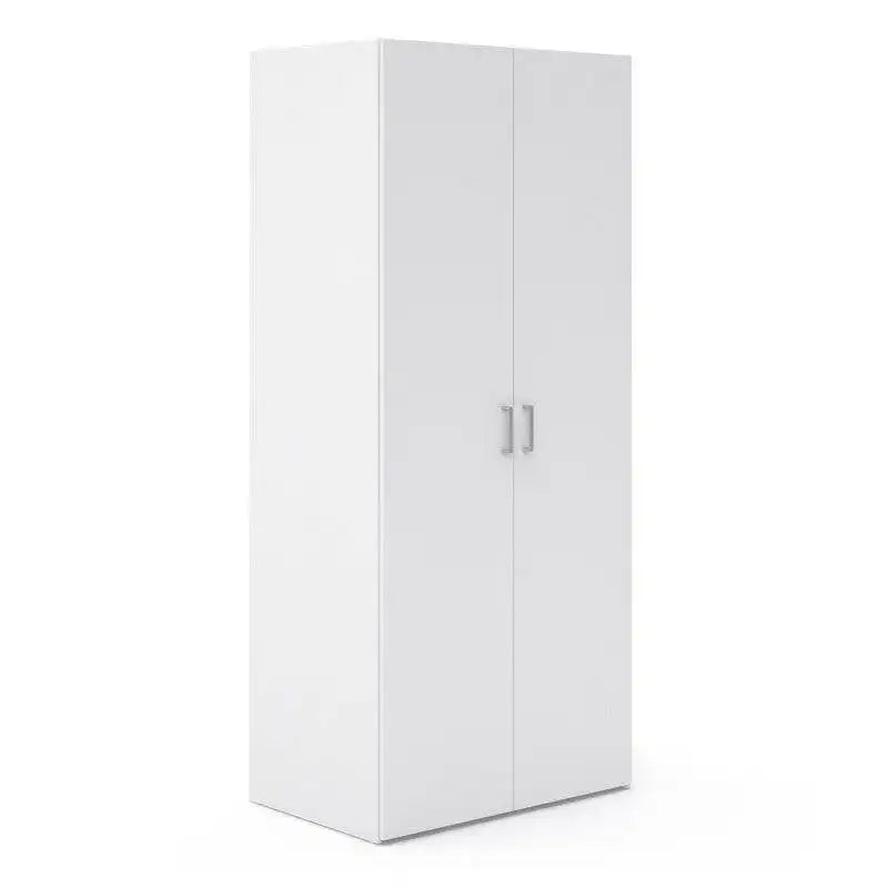 Space Wardrobe with 2 doors in White, 175cm tall - Price Crash Furniture
