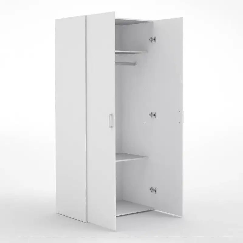 Space Wardrobe with 2 doors in White, 175cm tall - Price Crash Furniture