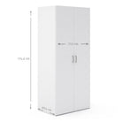 Space Wardrobe with 2 doors in White, 175cm tall - Price Crash Furniture