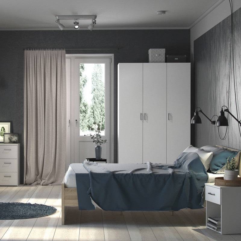 Space Wardrobe with 3 doors in White, 175cm tall - Price Crash Furniture