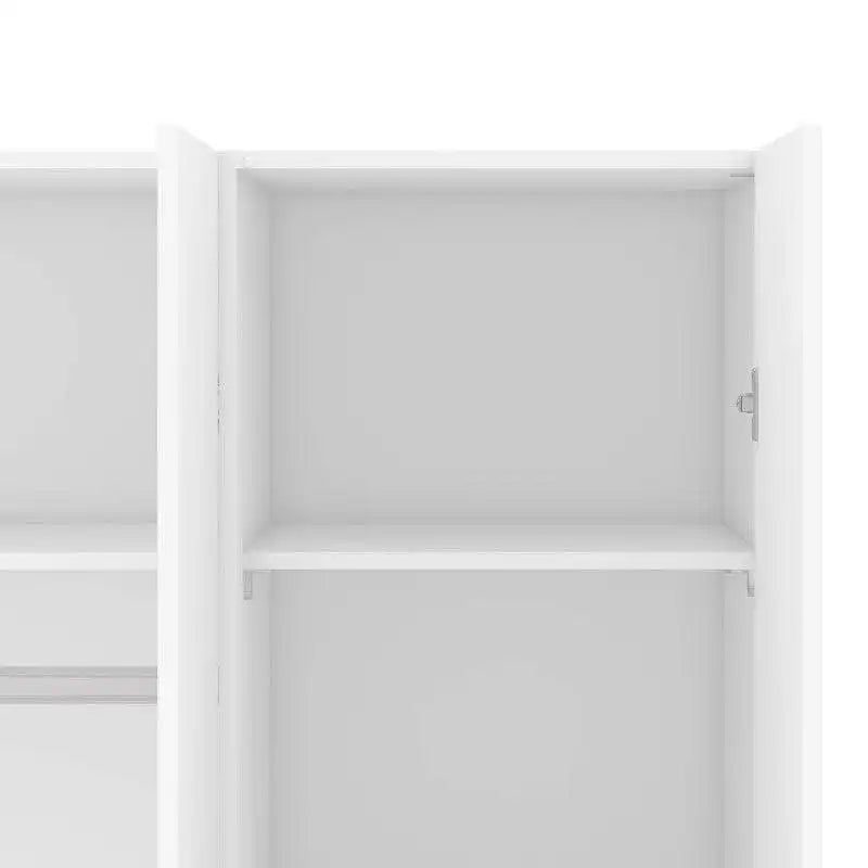 Space Wardrobe with 3 doors in White, 175cm tall - Price Crash Furniture