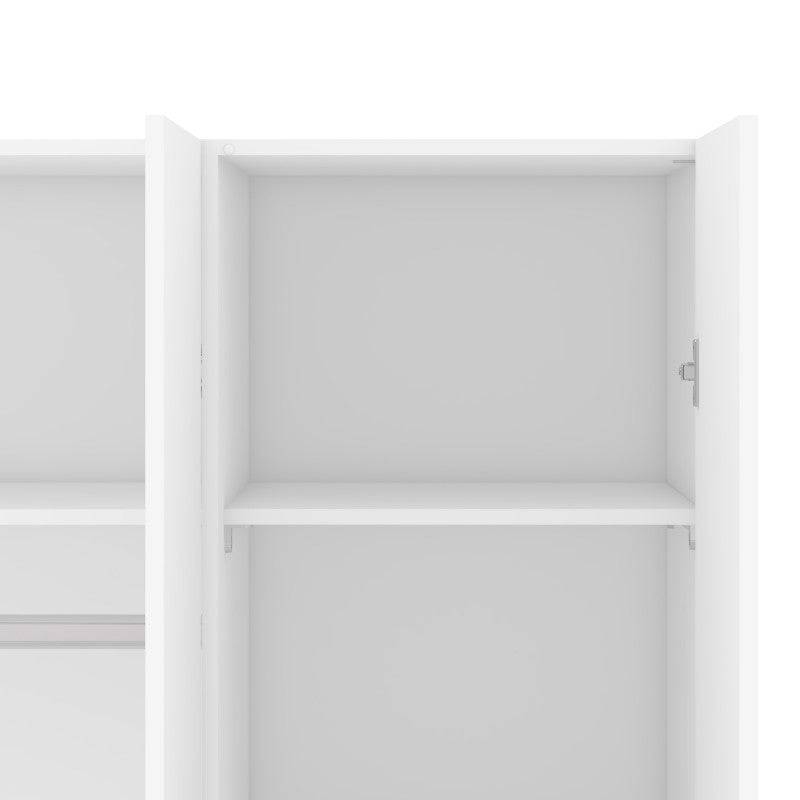 Space Wardrobe with 3 doors in White, 175cm tall - Price Crash Furniture