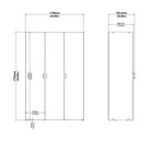 Space Wardrobe with 3 doors in White, 175cm tall - Price Crash Furniture