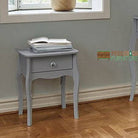 Steens Baroque 1 Drawer Bedside Table in Grey - Price Crash Furniture