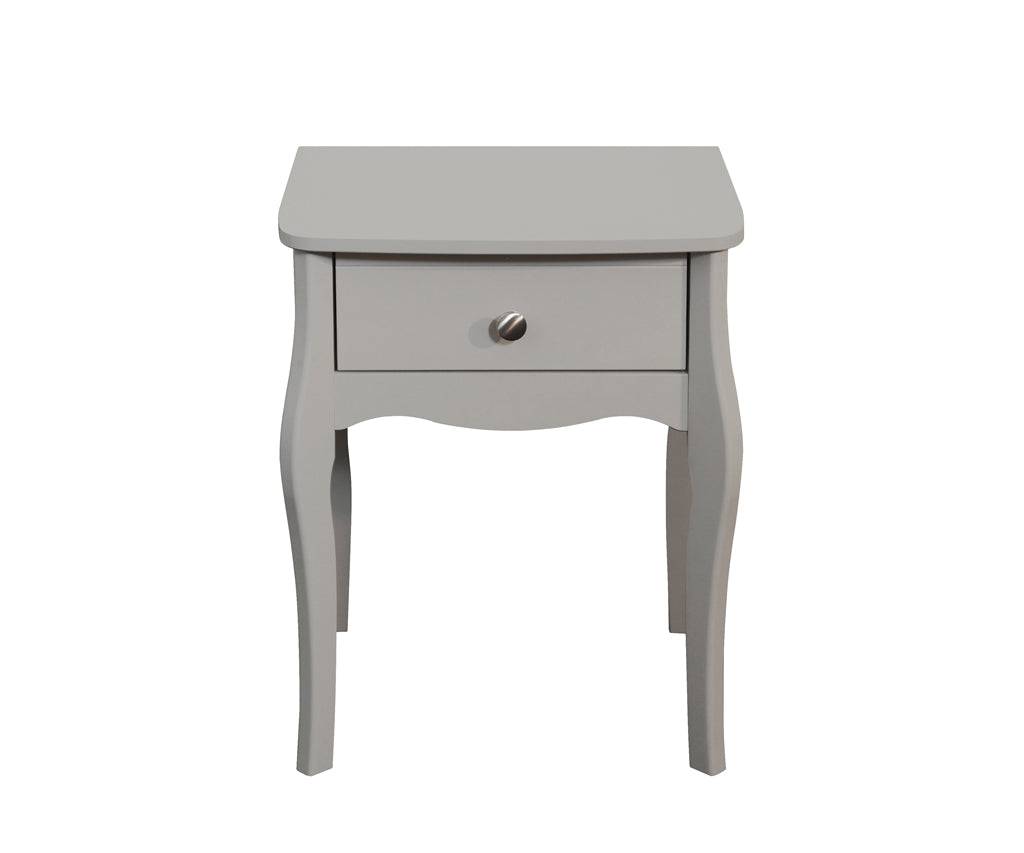 Steens Baroque 1 Drawer Bedside Table in Grey - Price Crash Furniture