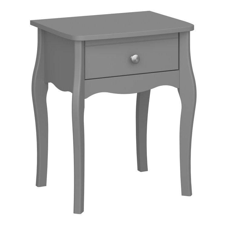 Steens Baroque 1 Drawer Bedside Table in Grey - Price Crash Furniture