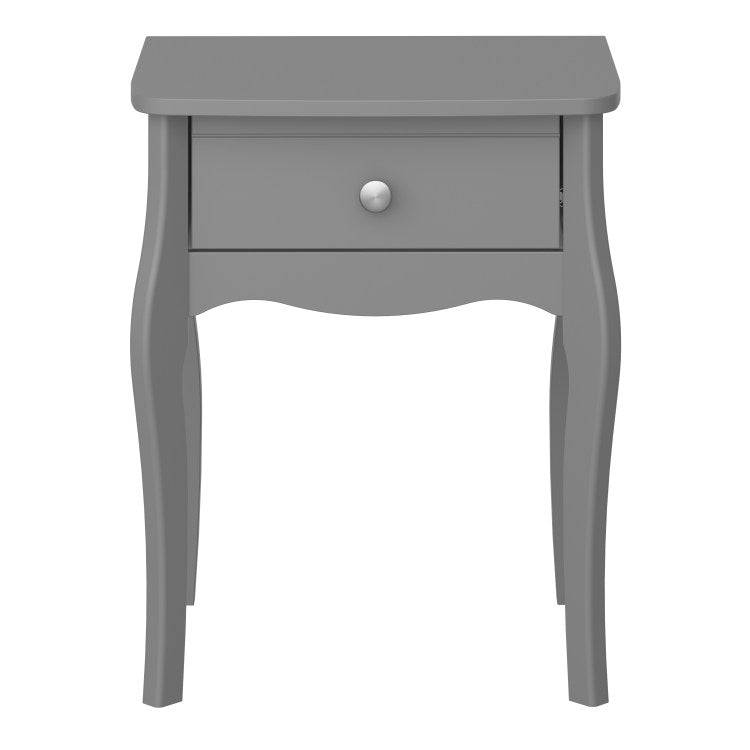 Steens Baroque 1 Drawer Bedside Table in Grey - Price Crash Furniture