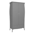 Steens Baroque 2 Door 1 Drawer Wardrobe in Grey - Price Crash Furniture