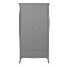 Steens Baroque 2 Door 1 Drawer Wardrobe in Grey - Price Crash Furniture