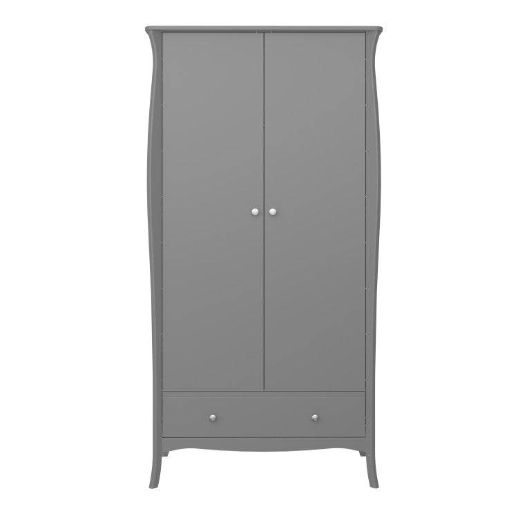 Steens Baroque 2 Door 1 Drawer Wardrobe in Grey - Price Crash Furniture