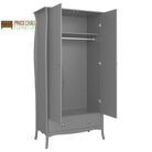 Steens Baroque 2 Door 1 Drawer Wardrobe in Grey - Price Crash Furniture