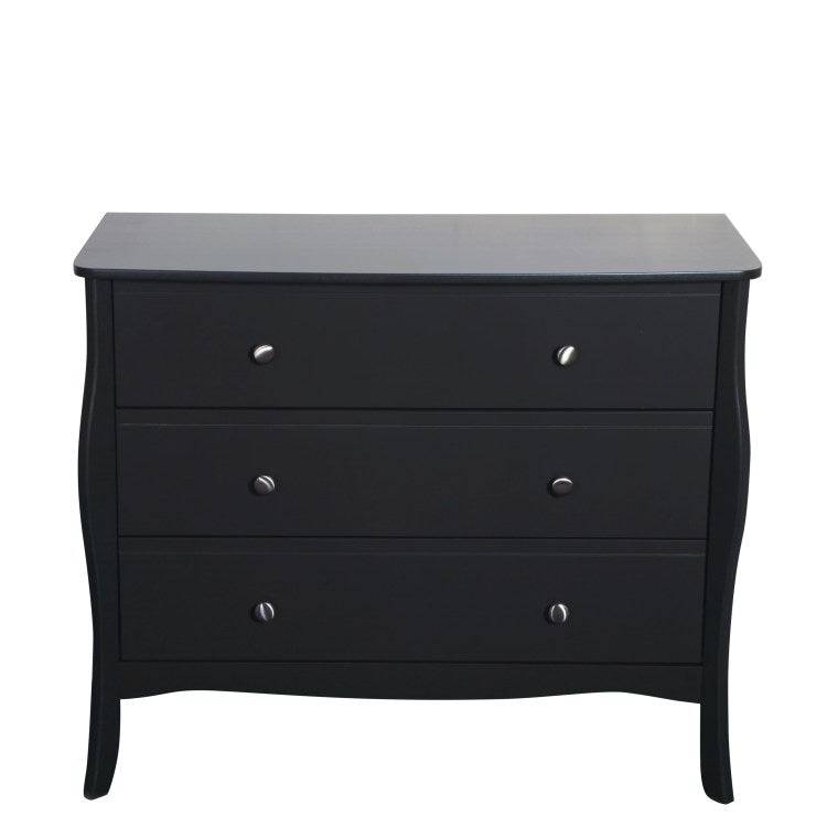 Steens Baroque 3 Drawer Chest of Drawers in Black - Price Crash Furniture