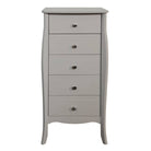 Steens Baroque Tall Narrow 5 Drawer Chest of Drawers in Grey - Price Crash Furniture