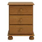 Steens Richmond Pine 3 Drawer Bedside Table / Cabinet - Price Crash Furniture