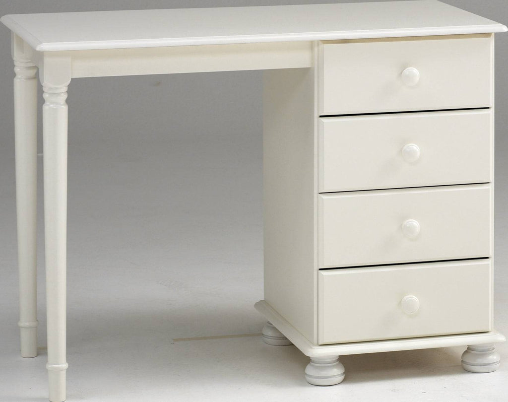 Steens Richmond White 4 Drawer Single Pedestal Dressing Table - Price Crash Furniture