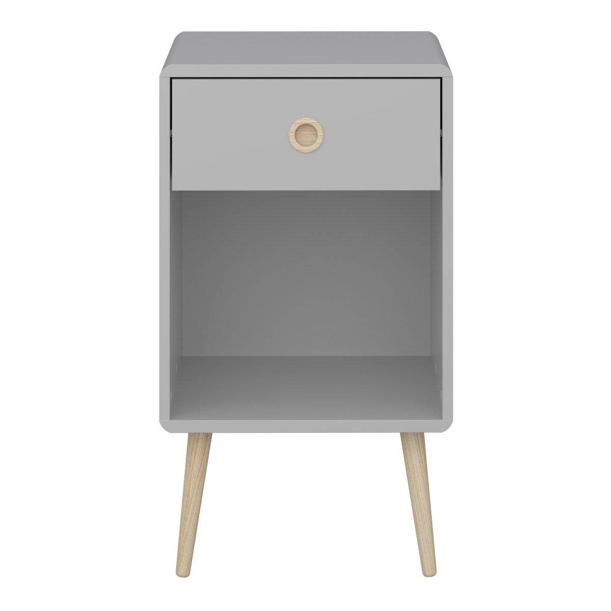 Steens Softline Grey 1 Drawer Bedside Table - Price Crash Furniture