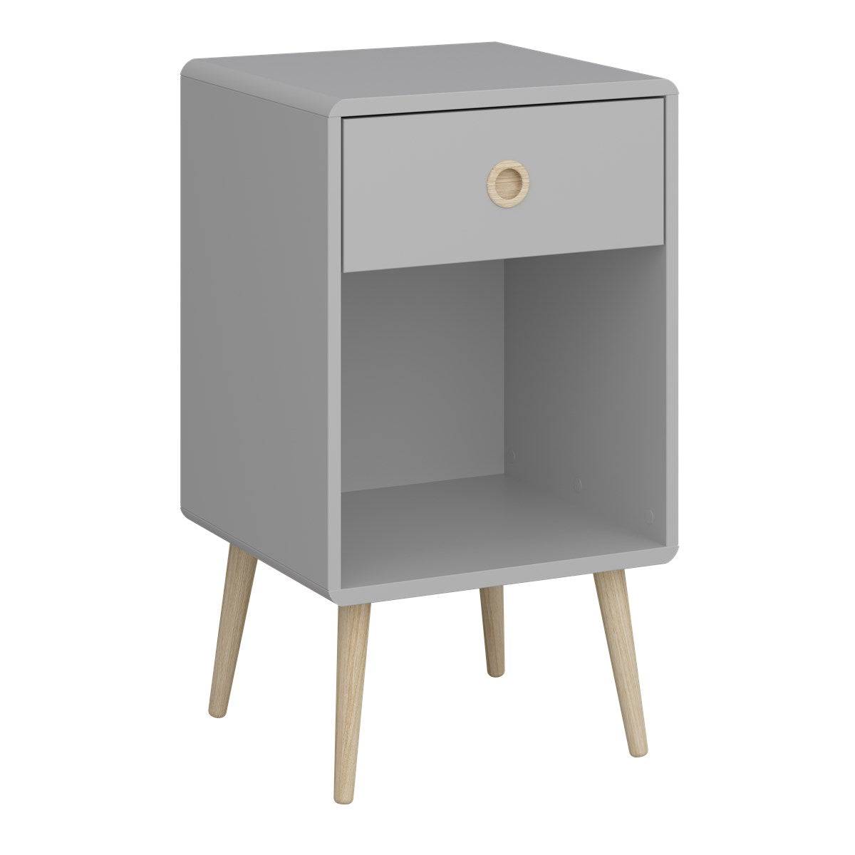 Steens Softline Grey 1 Drawer Bedside Table - Price Crash Furniture