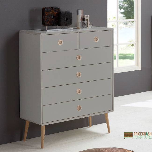 Steens Softline Grey 2+4 Drawer Chest of Drawers - Price Crash Furniture